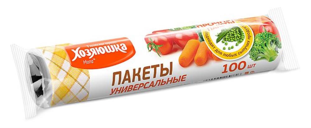 ХОЗЯЮШКА МИЛА. Пакеты универсальные, 22*32 см.,на втулке,100шт./50/, уп