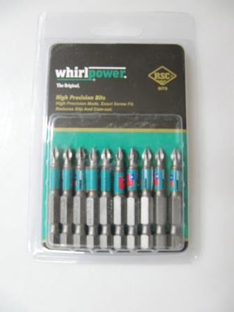 Набор бит WhiriPower на блистере 10 шт  PH2*70/PH2*60 арт. 040047 /10/60/