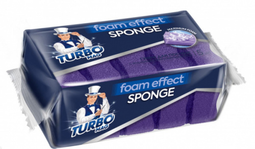 Губка для посуды "TURBOMAG" FOAM EFFECT, 5 шт.
