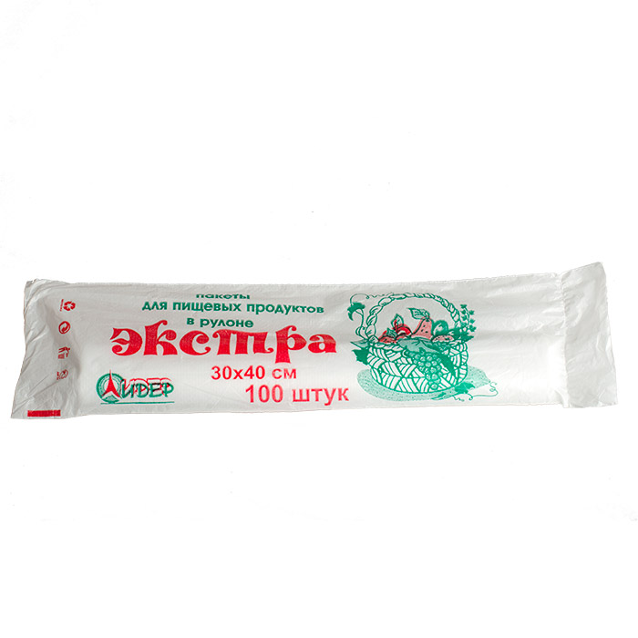 Пакет фасов ПНД 30*40 рул. по 100 шт, /кор.100рул.