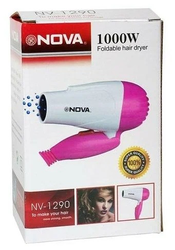 Фен для волос складной Nova 1000W/1/