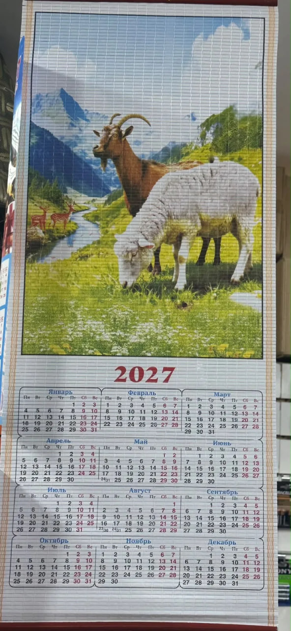 Календарь жалюзи  Симвод года 2027 г 75*32 см. /10/100/